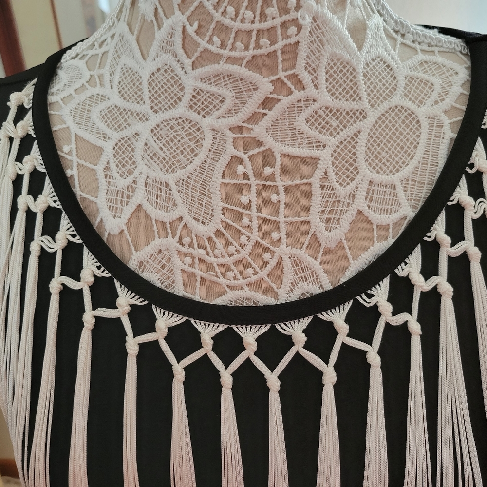 Sami & Jo sleeveless dress with decorative tassle trim. - Picture 3 of 8